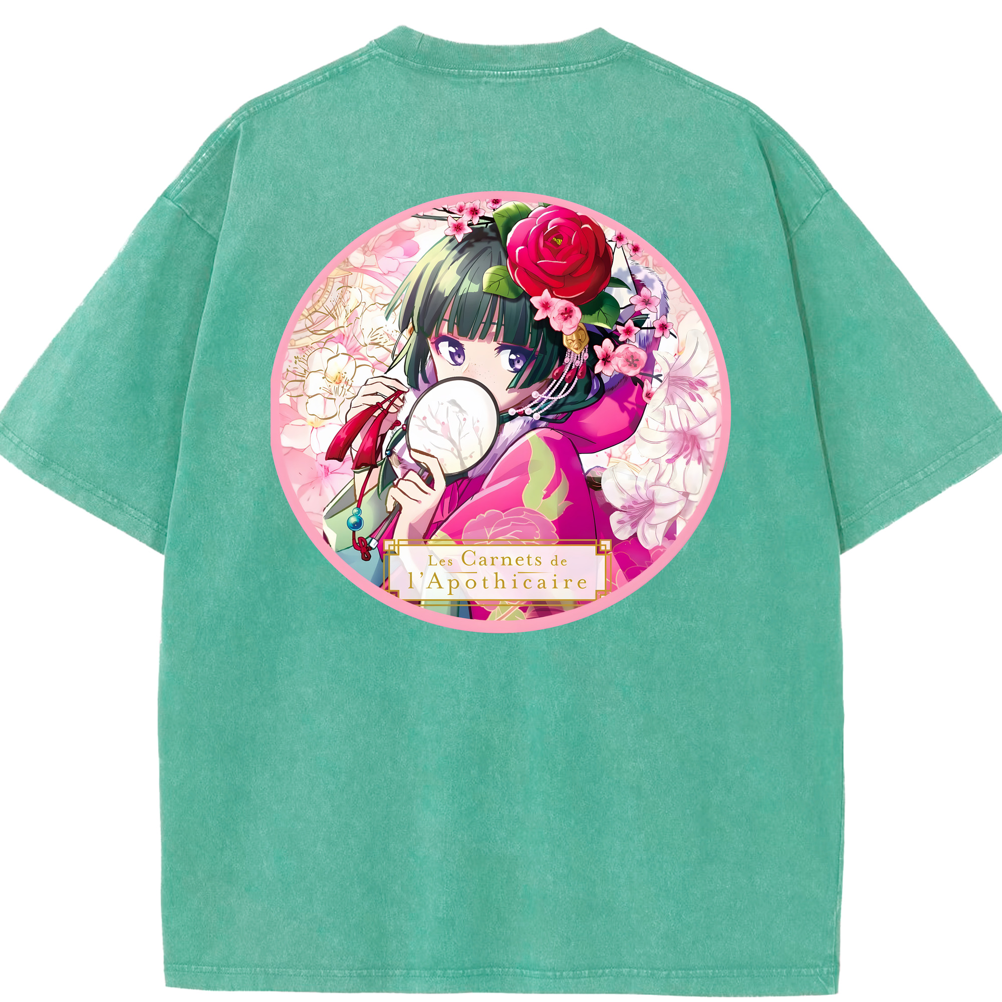 （画像用） 薬屋のひとりごと The Apothecary Diaries 綿100% ヴィンテージ風 半袖Tシャツ（背面プリント）